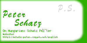 peter schatz business card